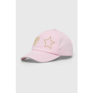 Chiara Ferragni șapcă de baseball din bumbac culoarea roz, cu imprimeu imagine