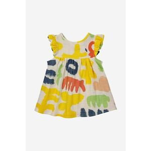 Bobo Choses rochie din bumbac pentru bebeluși culoarea galben, mini, evazati imagine