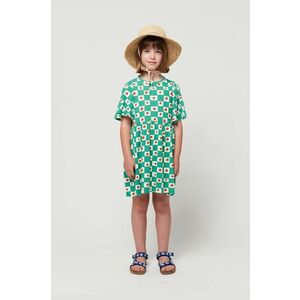 Bobo Choses rochie din bumbac pentru copii culoarea verde, mini, evazati imagine