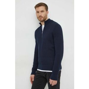 BOSS pulover de bumbac culoarea bleumarin, light, cu turtleneck 50505997 imagine