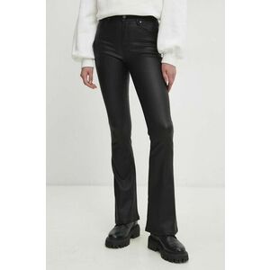 Answear Lab pantaloni femei, culoarea negru, evazati, medium waist imagine