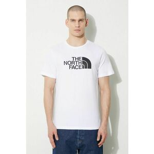 The North Face tricou din bumbac M S/S Easy Tee bărbați, culoarea alb, cu imprimeu, NF0A87N5FN41 imagine