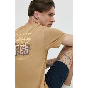 Billabong tricou din bumbac BILLABONG X CORAL GARDENERS barbati, culoarea bej, cu imprimeu imagine
