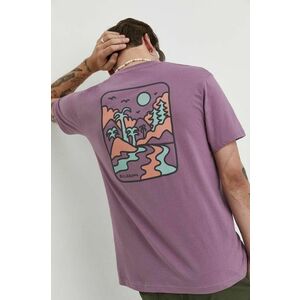 Billabong tricou din bumbac BILLABONG X ADVENTURE DIVISION barbati, culoarea violet, cu imprimeu imagine