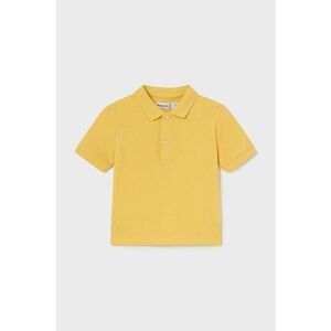 Mayoral tricouri polo din bumbac pentru bebeluși culoarea galben, neted imagine