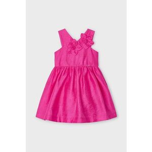 Mayoral rochie cu amestec de in pentru copii culoarea roz, mini, evazati imagine