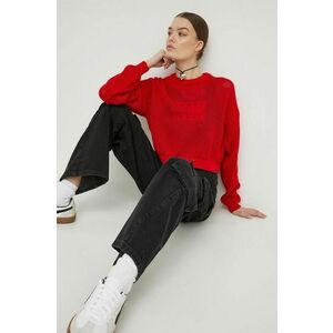 Tommy Jeans pulover de bumbac culoarea roșu DW0DW17755 imagine
