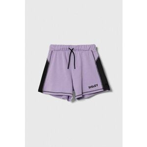 Sisley pantaloni scurți din bumbac pentru copii culoarea violet, modelator, talie reglabila imagine