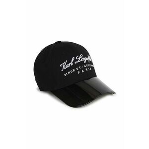 Karl Lagerfeld șapcă din bumbac pentru copii culoarea negru, cu imprimeu imagine