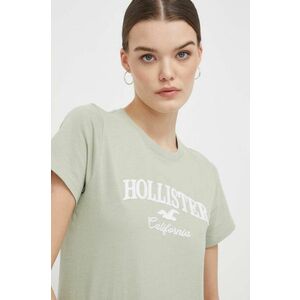 Hollister Co. tricou din bumbac femei, culoarea verde imagine