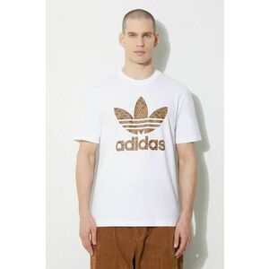 adidas Originals tricou din bumbac bărbați, culoarea alb, cu imprimeu IS2932 imagine