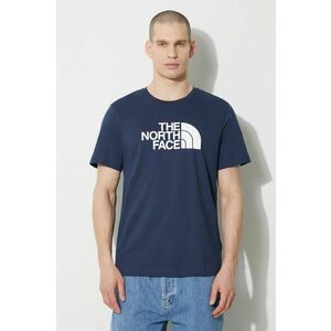 The North Face tricou din bumbac M S/S Easy Tee bărbați, culoarea bleumarin, cu imprimeu, NF0A87N58K21 imagine