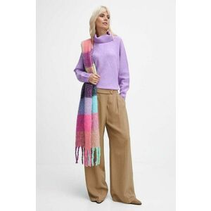 Medicine pantaloni femei, culoarea bej, lat, medium waist imagine