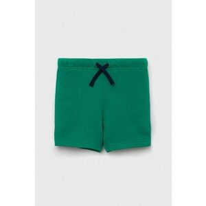 United Colors of Benetton pantaloni scurți din bumbac pentru copii culoarea verde, neted, talie reglabila imagine