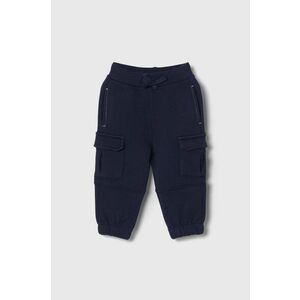 United Colors of Benetton pantaloni de trening din bumbac pentru copii culoarea albastru marin, neted imagine