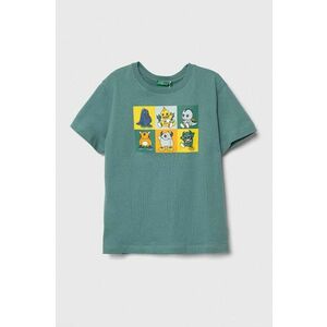 United Colors of Benetton tricou de bumbac pentru copii culoarea verde, cu imprimeu imagine