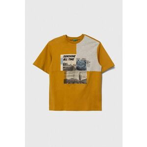 United Colors of Benetton tricou de bumbac pentru copii culoarea galben, cu imprimeu imagine