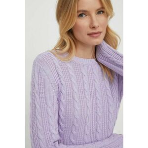 United Colors of Benetton pulover de bumbac culoarea violet, light imagine