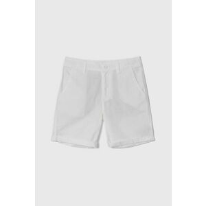 United Colors of Benetton pantaloni scurți din bumbac pentru copii culoarea alb, talie reglabila imagine