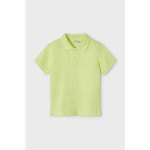 Mayoral tricouri polo din bumbac pentru copii culoarea verde, neted imagine