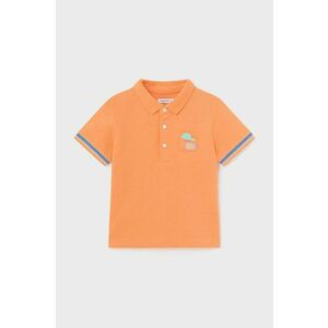 Mayoral tricouri polo din bumbac pentru bebeluși culoarea portocaliu, cu imprimeu imagine