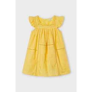 Mayoral rochie din bumbac pentru copii culoarea galben, mini, evazati imagine