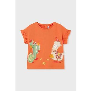 Mayoral tricou din bumbac pentru bebelusi culoarea portocaliu imagine