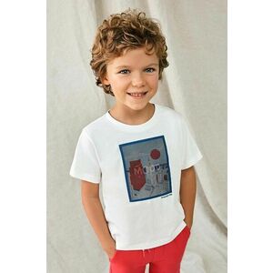Mayoral tricou de bumbac pentru copii culoarea bej, cu imprimeu imagine