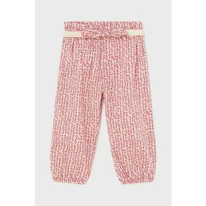 Mayoral pantaloni din bumbac pentru bebeluși culoarea roz, modelator imagine
