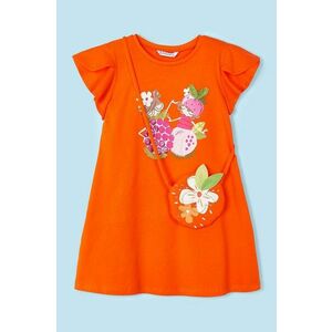 Mayoral rochie din bumbac pentru copii culoarea portocaliu, mini, evazati imagine