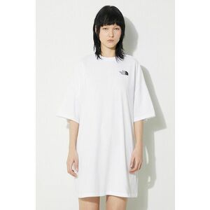 The North Face rochie W S/S Essential Tee Dress culoarea alb, mini, oversize, NF0A87NFFN41 imagine