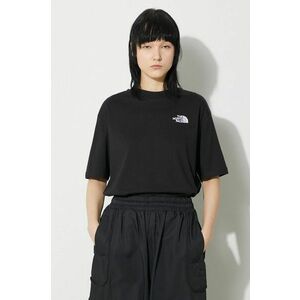 The North Face tricou din bumbac W S/S Essential Oversize Tee femei, culoarea negru, NF0A87NQJK31 imagine