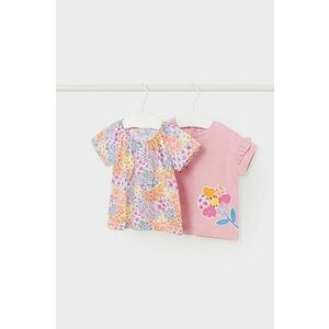 Mayoral tricou din bumbac pentru bebelusi 2-pack culoarea roz imagine