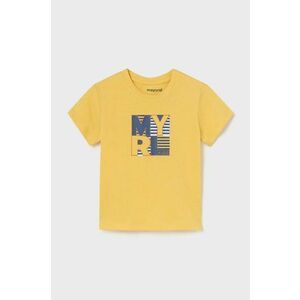Mayoral tricou din bumbac pentru bebelusi culoarea galben, cu imprimeu imagine