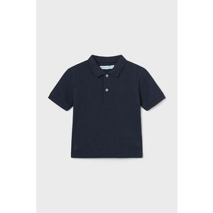 Mayoral tricouri polo din bumbac pentru bebeluși culoarea albastru marin, neted imagine