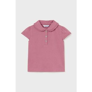 Mayoral tricou polo pentru copii culoarea roz, cu guler imagine
