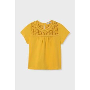 Mayoral bluza de bumbac pentru copii culoarea galben, neted imagine