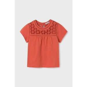 Mayoral bluza de bumbac pentru copii culoarea portocaliu, neted imagine