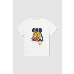 Mayoral tricou din bumbac pentru bebelusi culoarea bej, cu imprimeu imagine