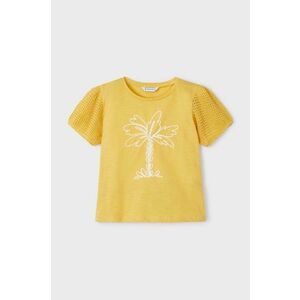 Mayoral tricou de bumbac pentru copii culoarea galben imagine