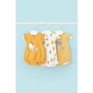 Mayoral Newborn body bebe 3-pack culoarea galben, cu imprimeu imagine