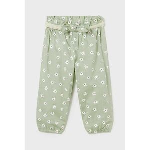 Mayoral pantaloni din bumbac pentru bebeluși culoarea verde, modelator imagine