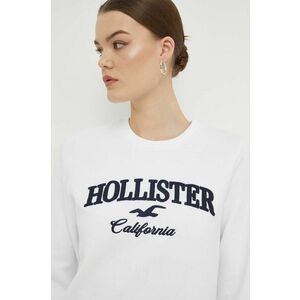 Hollister Co. bluza femei, culoarea alb, cu imprimeu imagine