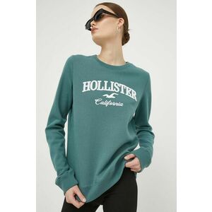 Hollister Co. bluza femei, culoarea verde, cu imprimeu imagine