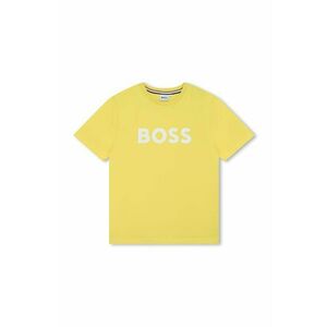 BOSS tricou de bumbac pentru copii culoarea verde, cu imprimeu imagine