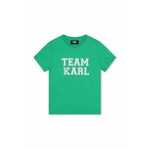 Karl Lagerfeld tricou de bumbac pentru copii culoarea turcoaz, cu imprimeu imagine