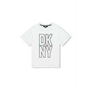 Dkny tricou de bumbac pentru copii culoarea alb, cu imprimeu imagine