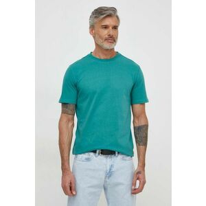 Desigual tricou din bumbac barbati, culoarea verde, neted imagine