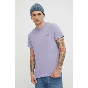 Superdry tricou din bumbac barbati, culoarea violet, melanj imagine