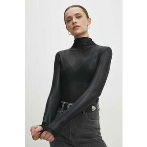 Answear Lab Bluză femei, culoarea negru, material neted imagine